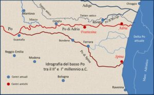 Idrografia del Basso Po tra il II° ed il I° millennio a.C.